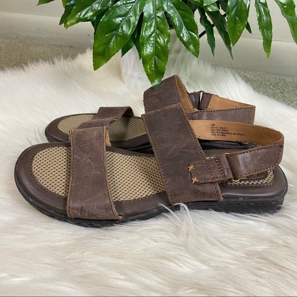 B.O.C: Born Concept Berries Velcro Slingback Genuine Leather Sandals Brown 6 - Picture 7 of 9